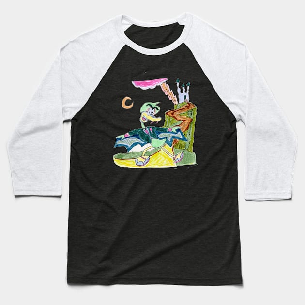 Vampire Duck Baseball T-Shirt by ConidiArt